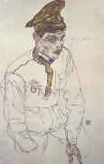 Egon Schiele Russian Prisoner of War (Grigori Kladjishuili) (mk12) Sweden oil painting artist